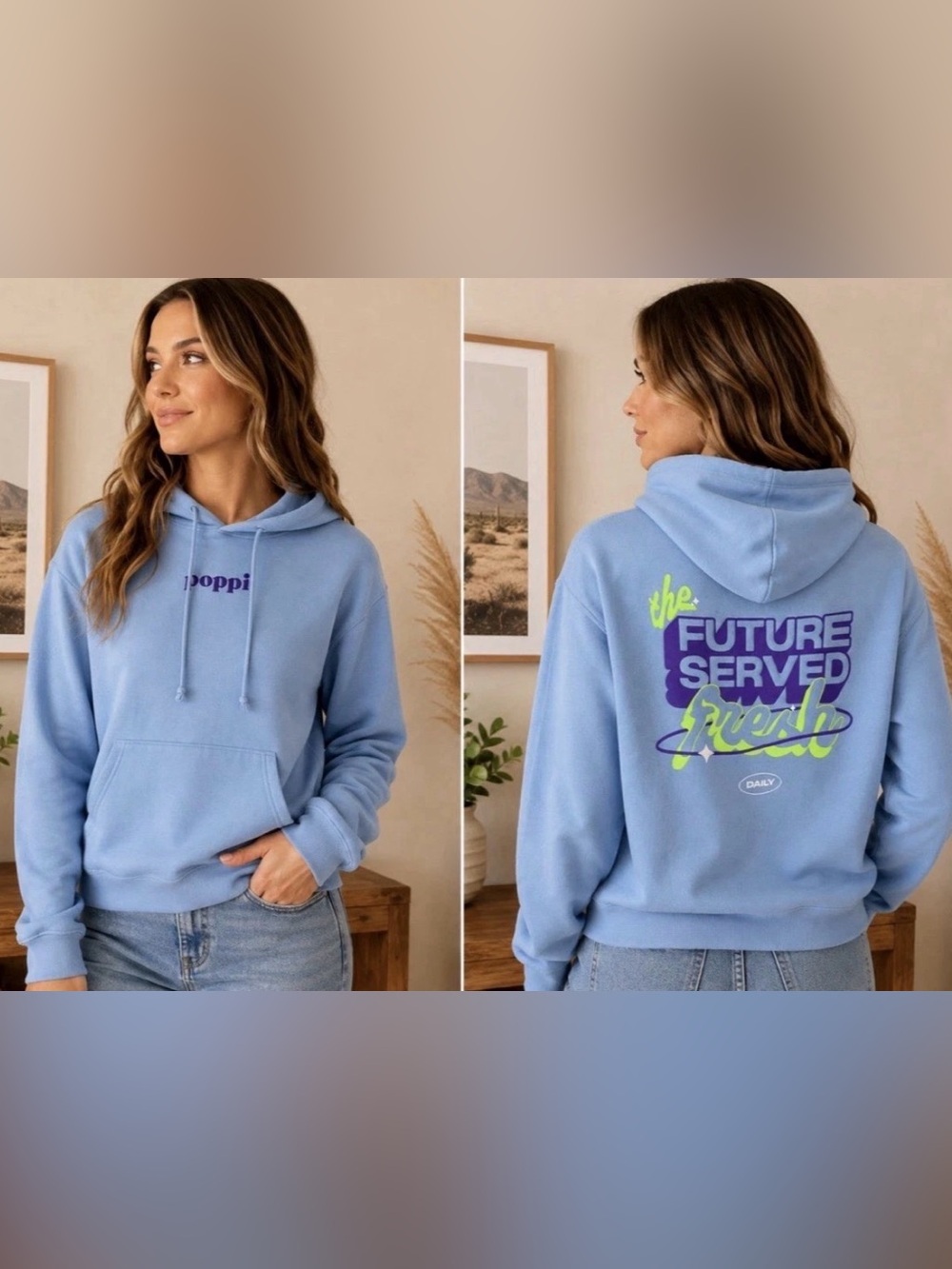 XXL Poppi x Target Light Blue Graphic Hoodie Women’s Sweatshirt Hoodie Plus